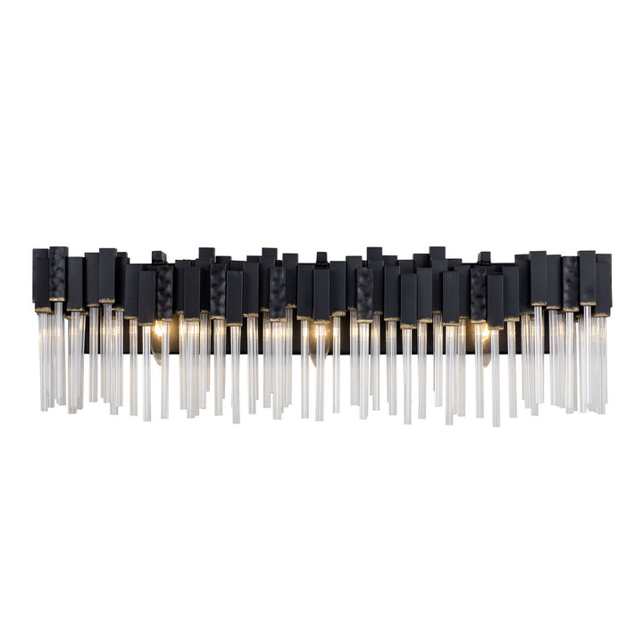 Varaluz Matrix 309B03MBFG Bath Vanity Light 28 in. wide - Matte Black/French Gold