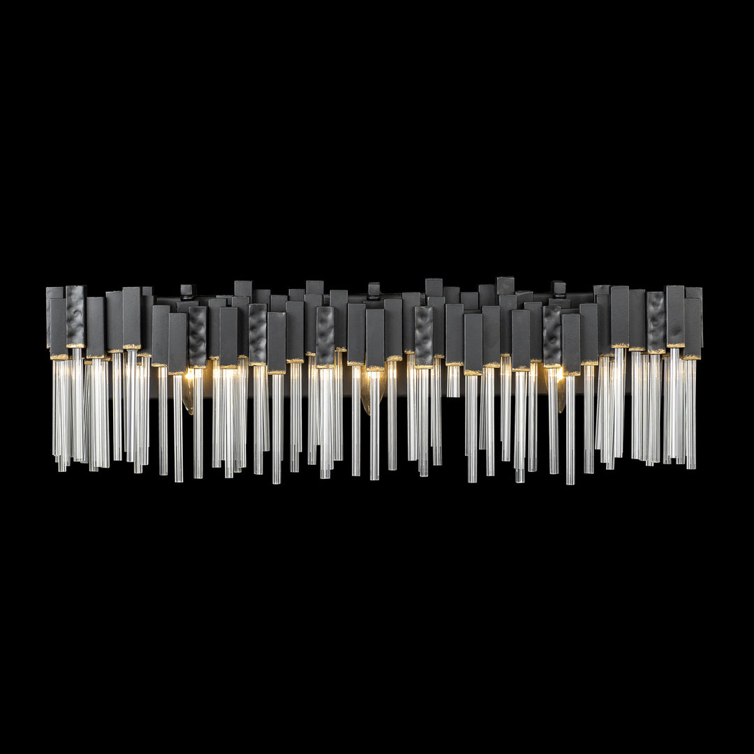 Varaluz Matrix 309B03MBFG Bath Vanity Light 28 in. wide - Matte Black/French Gold