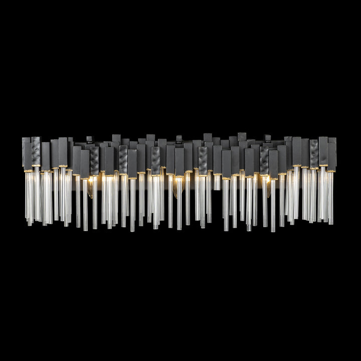 Varaluz Matrix 309B03MBFG Bath Vanity Light 28 in. wide - Matte Black/French Gold