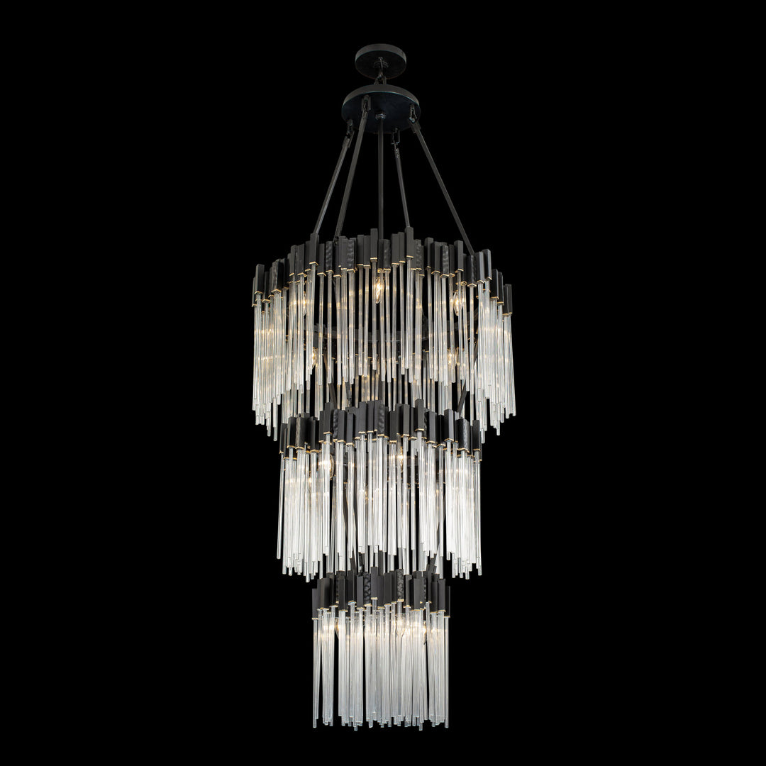 Varaluz Matrix 309C19MBFG Chandelier Light - Matte Black/French Gold