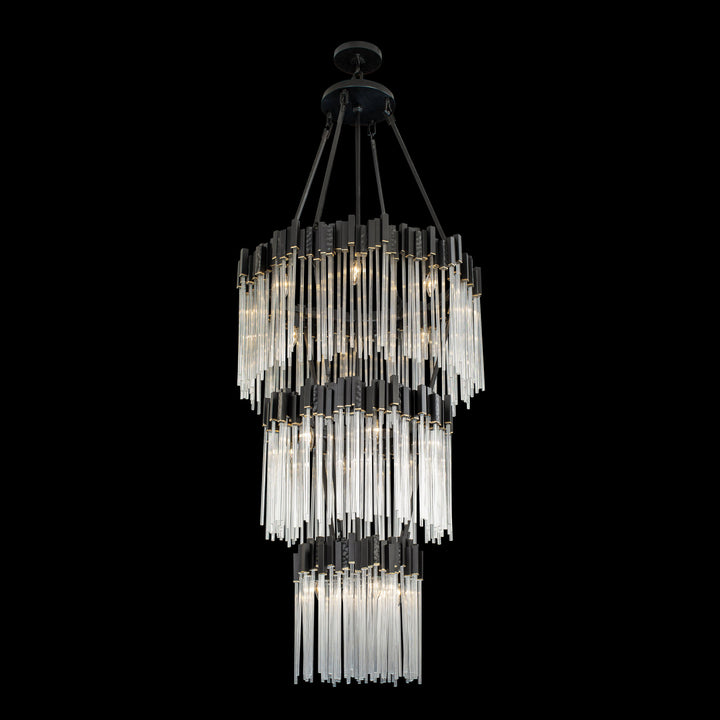 Varaluz Matrix 309C19MBFG Chandelier Light - Matte Black/French Gold