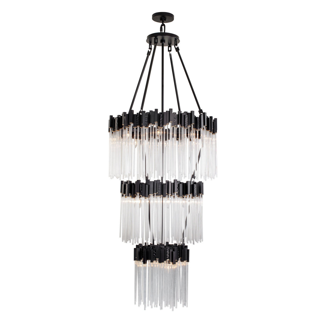Varaluz Matrix 309C19MBFG Chandelier Light - Matte Black/French Gold