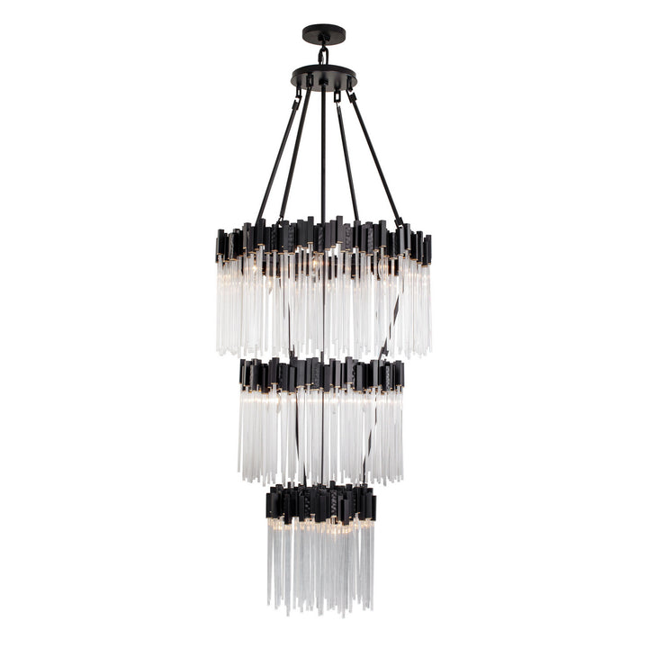 Varaluz Matrix 309C19MBFG Chandelier Light - Matte Black/French Gold