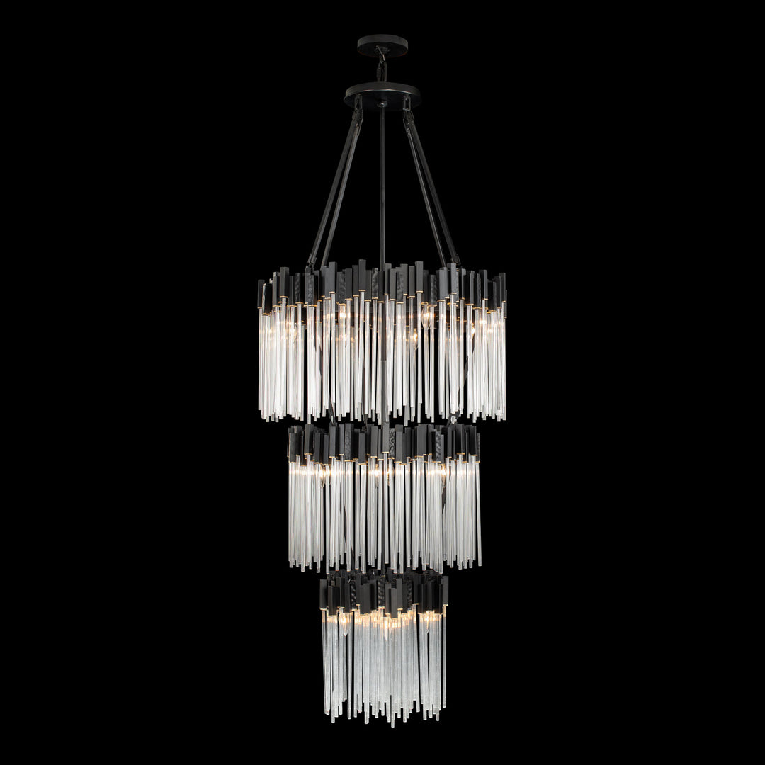 Varaluz Matrix 309C19MBFG Chandelier Light - Matte Black/French Gold