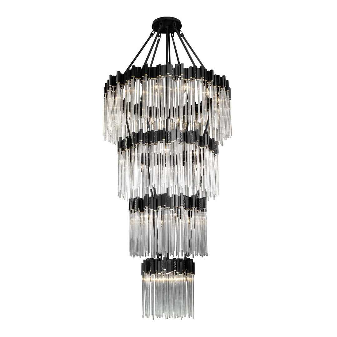 Varaluz Matrix 309C30MBFG Chandelier Light - Matte Black/French Gold