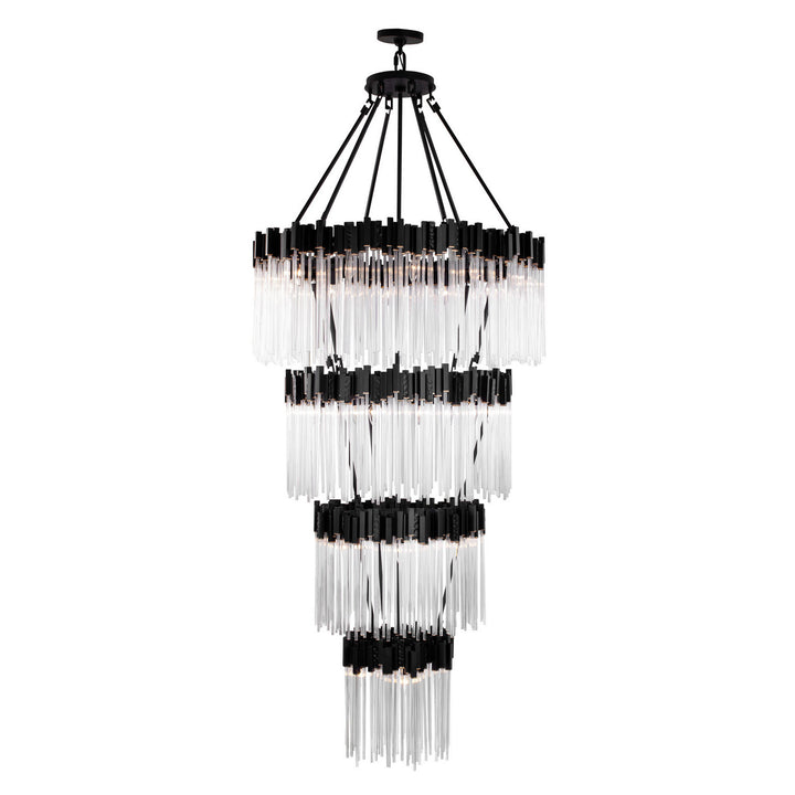 Varaluz Matrix 309C30MBFG Chandelier Light - Matte Black/French Gold