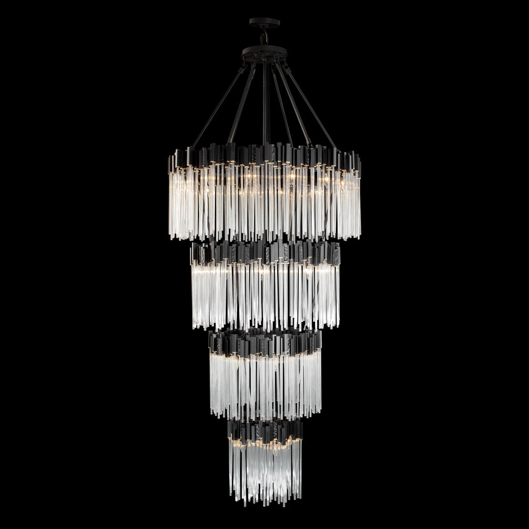 Varaluz Matrix 309C30MBFG Chandelier Light - Matte Black/French Gold
