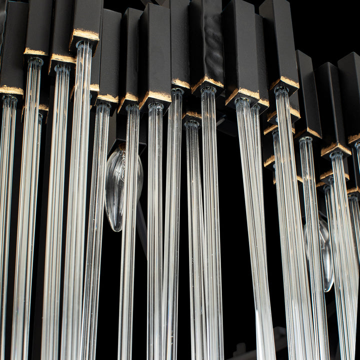 Varaluz Matrix 309C30MBFG Chandelier Light - Matte Black/French Gold