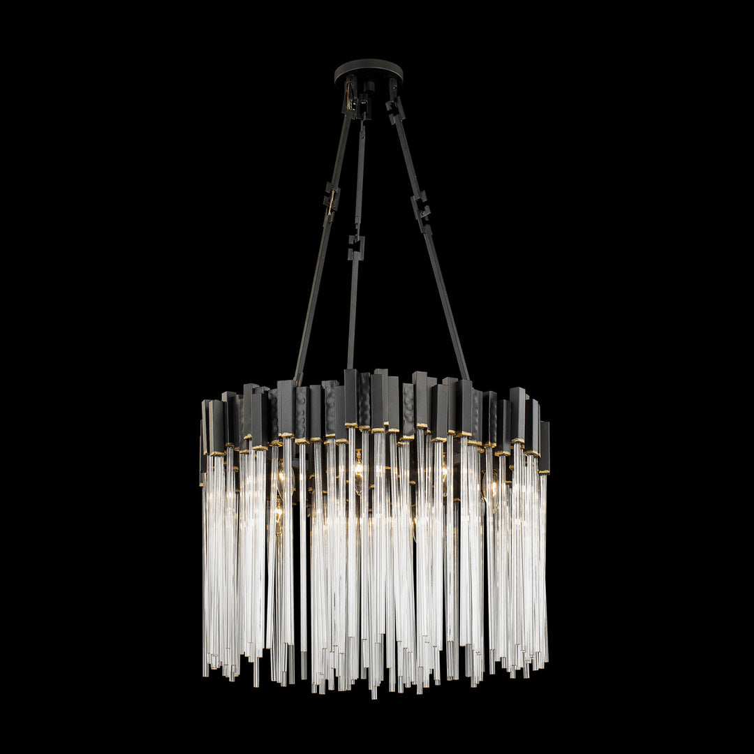 Varaluz Matrix 309P09MBFG Pendant Light - Matte Black/French Gold