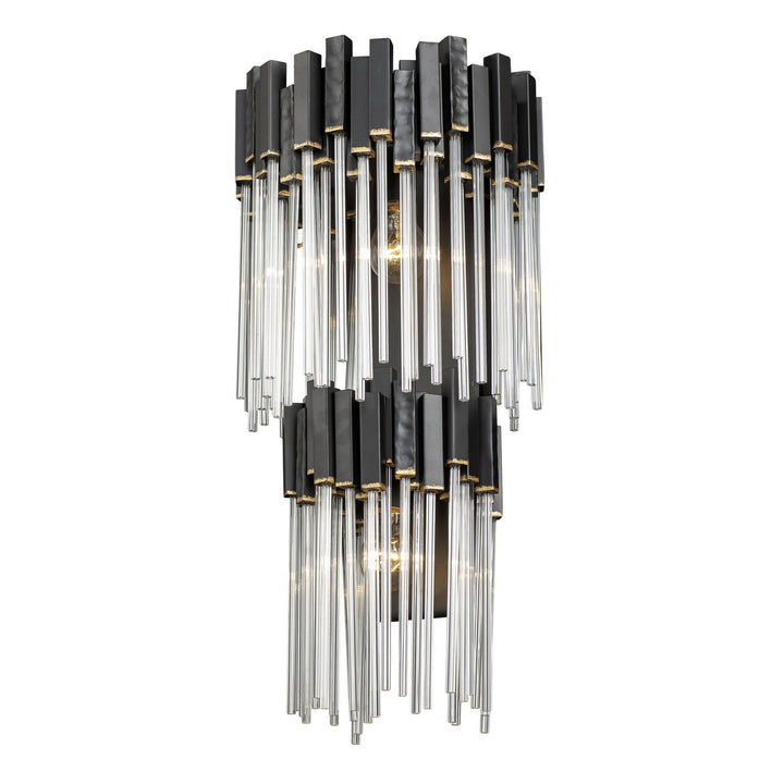 Varaluz Matrix 309W02LMBFG Wall Sconce Light - Matte Black/French Gold