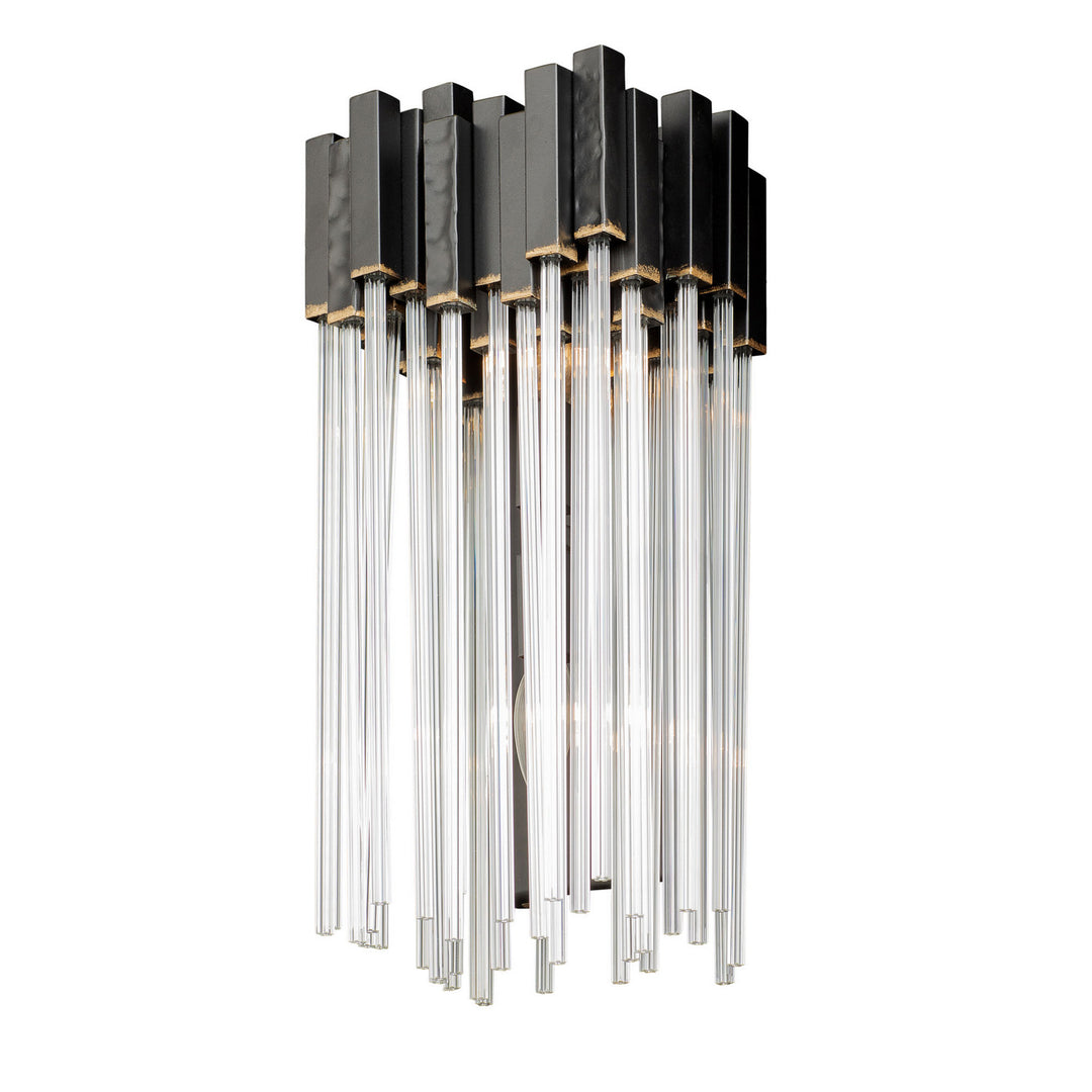 Varaluz Matrix 309W02MBFG Wall Sconce Light - Matte Black/French Gold
