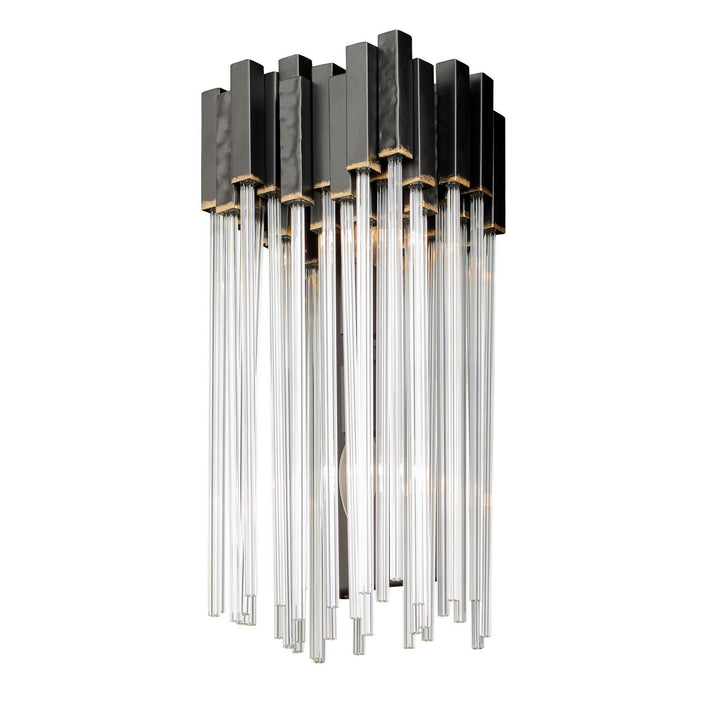 Varaluz Matrix 309W02MBFG Wall Sconce Light - Matte Black/French Gold