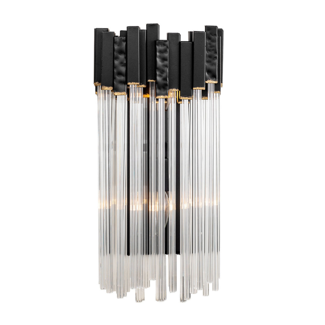 Varaluz Matrix 309W02MBFG Wall Sconce Light - Matte Black/French Gold