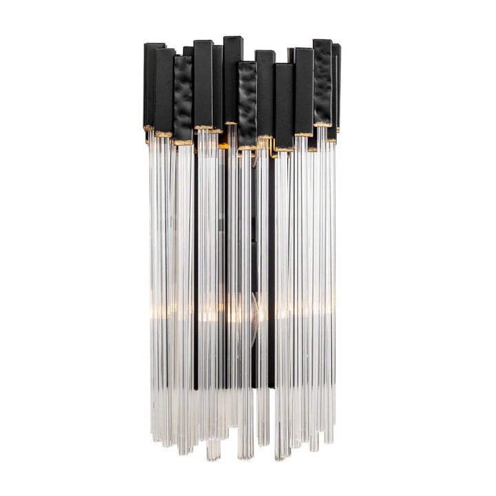 Varaluz Matrix 309W02MBFG Wall Sconce Light - Matte Black/French Gold