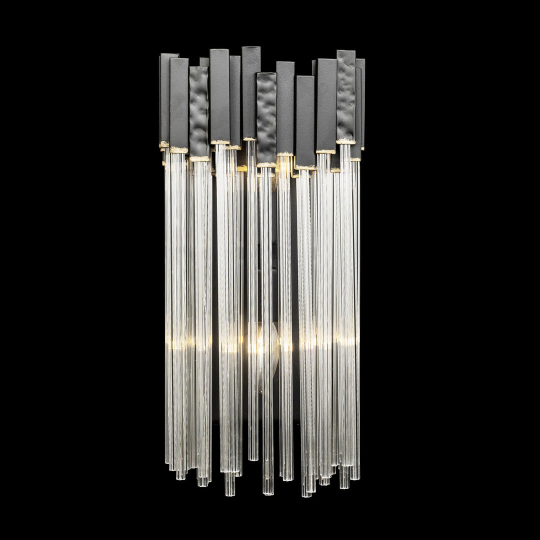 Varaluz Matrix 309W02MBFG Wall Sconce Light - Matte Black/French Gold