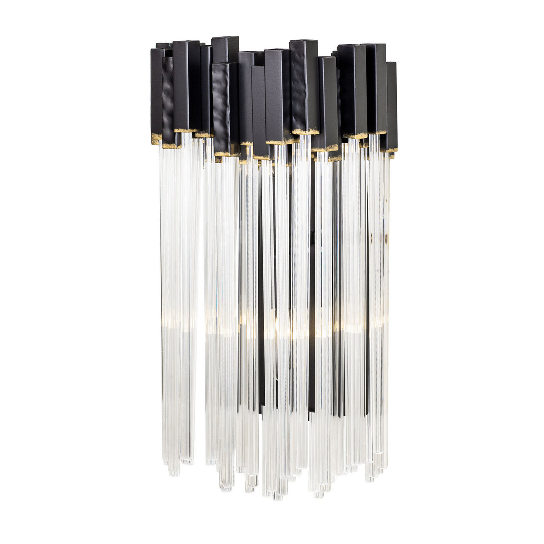 Varaluz Matrix 309W02MBFG Wall Sconce Light - Matte Black/French Gold