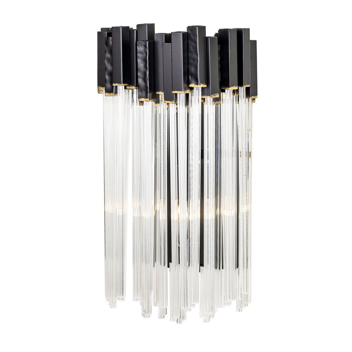 Varaluz Matrix 309W02MBFG Wall Sconce Light - Matte Black/French Gold