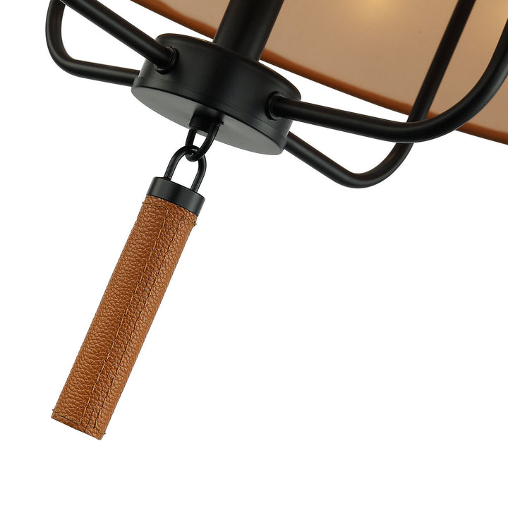 Varaluz Secret Agent 368P04BLC Pendant Light - Black/Camel Leather