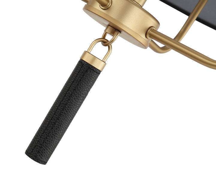 Varaluz Secret Agent 368P04GOB Pendant Light - Painted Gold/Black Leather