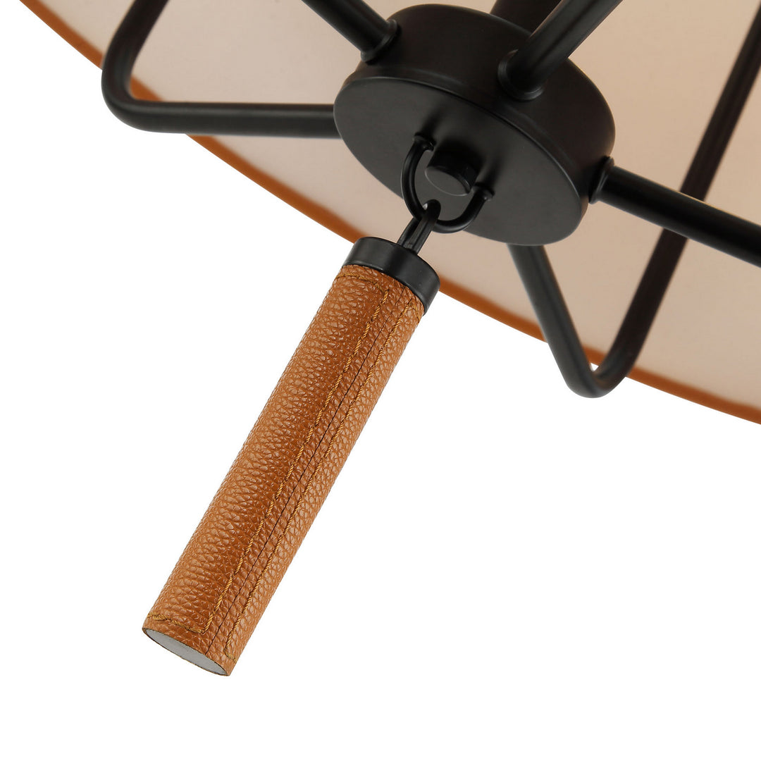 Varaluz Secret Agent 368P05BLC Chandelier Light - Black/Camel Leather