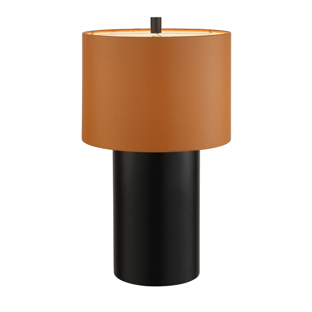 Varaluz Lighting 368T01BLC  Secret Agent Lamp Black/Camel Leather