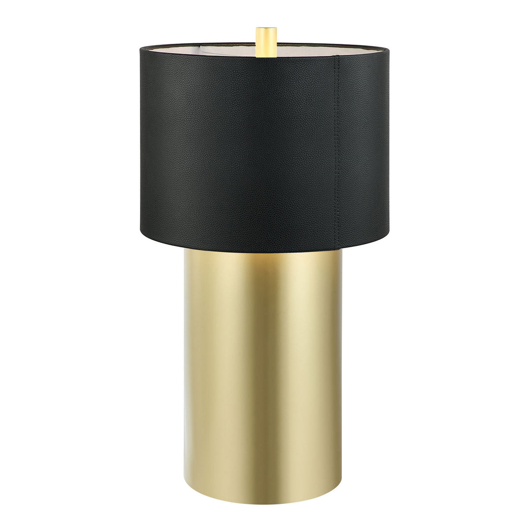 Varaluz Lighting 368T01GOB  Secret Agent Lamp Painted Gold/Black Leather