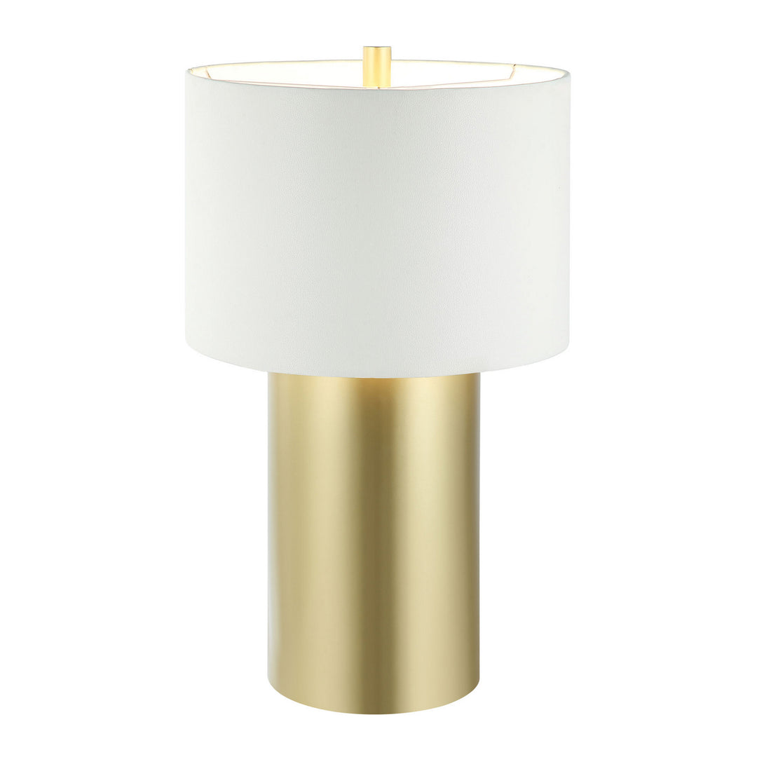 Varaluz Lighting 368T01GOW  Secret Agent Lamp Painted Gold/White Leather