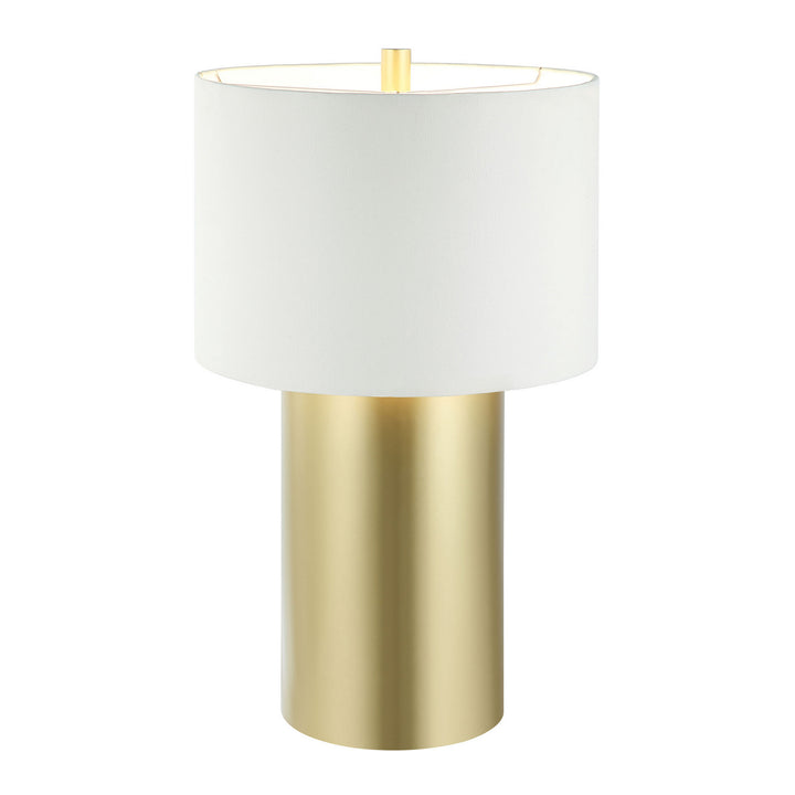 Varaluz Lighting 368T01GOW  Secret Agent Lamp Painted Gold/White Leather