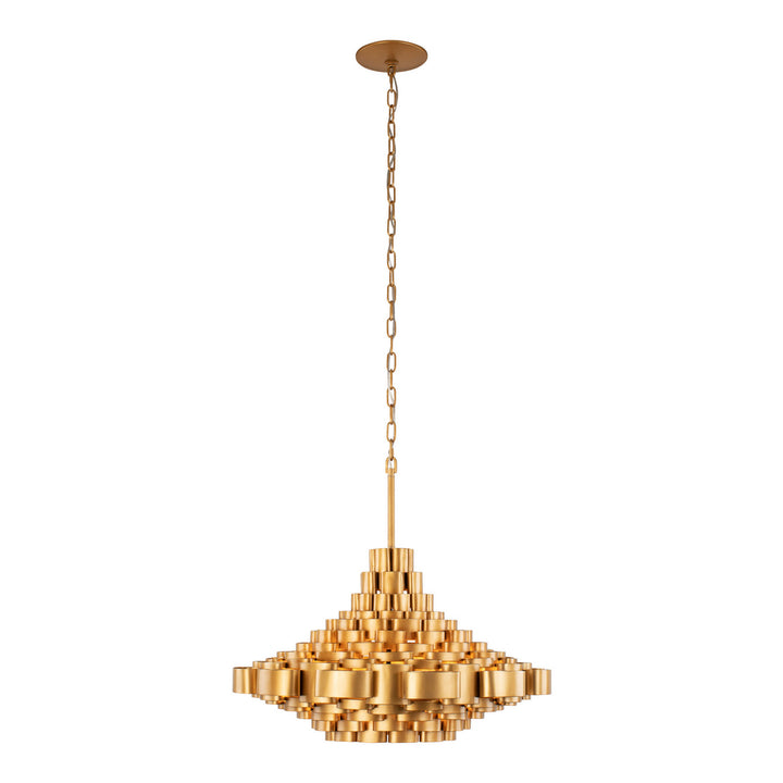 Varaluz Totally Tubular 369P06AGCB Chandelier Light - Antique Gold/Carbon Black