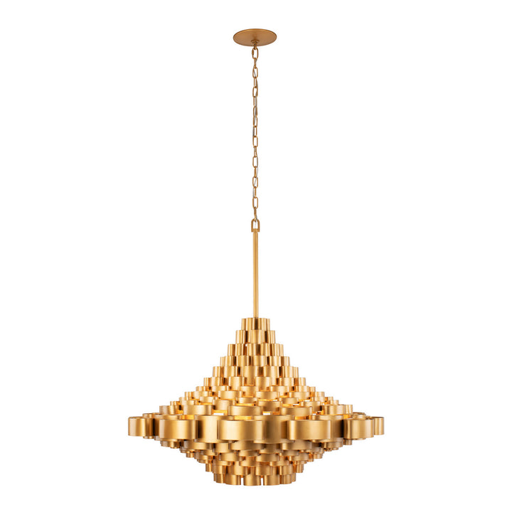 Varaluz Totally Tubular 369P10AGCB Chandelier Light - Antique Gold/Carbon Black