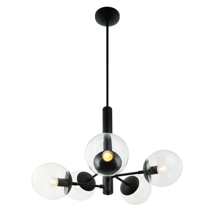 Varaluz Mid-Century 373C05BL Chandelier Light - Black