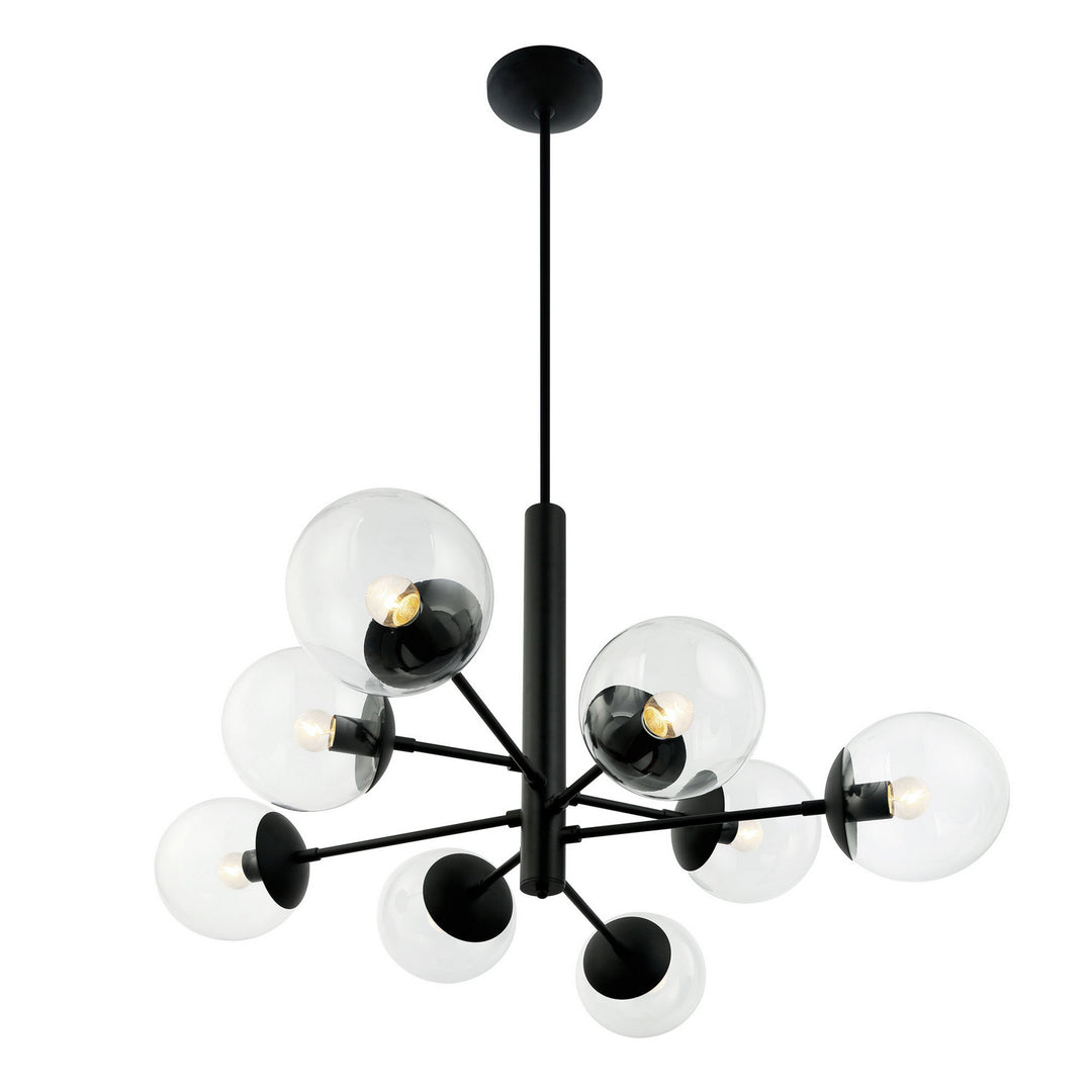 Varaluz Mid-Century 373C08BL Chandelier Light - Black