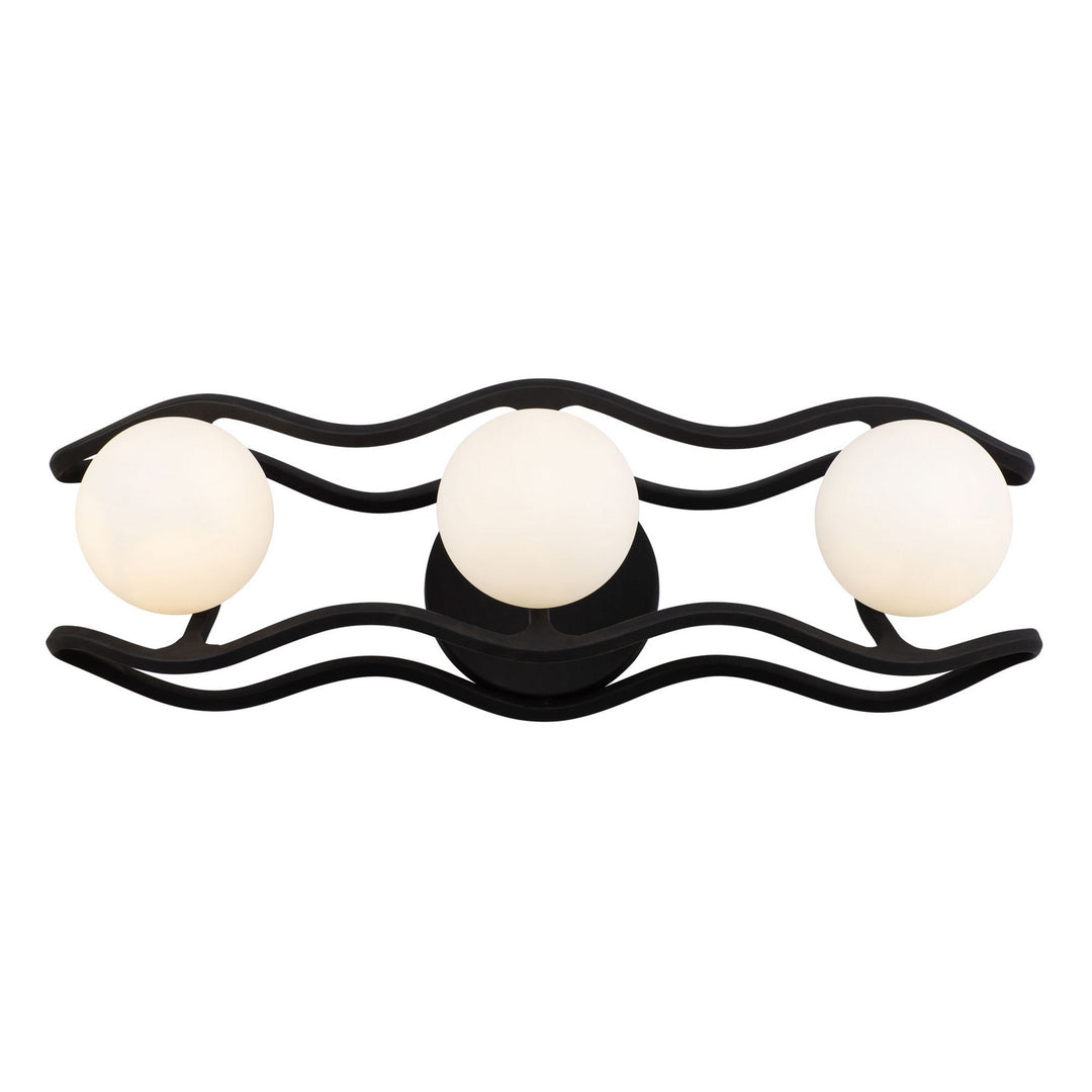 Varaluz Black Betty 374B03CBFG Bath Vanity Light 21 in. wide - Carbon/French Gold