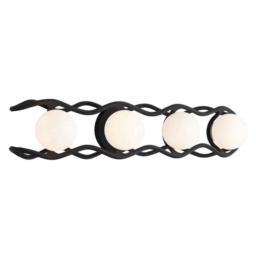 Varaluz Black Betty 374B04CBFG Bath Vanity Light 29 in. wide - Carbon/French Gold