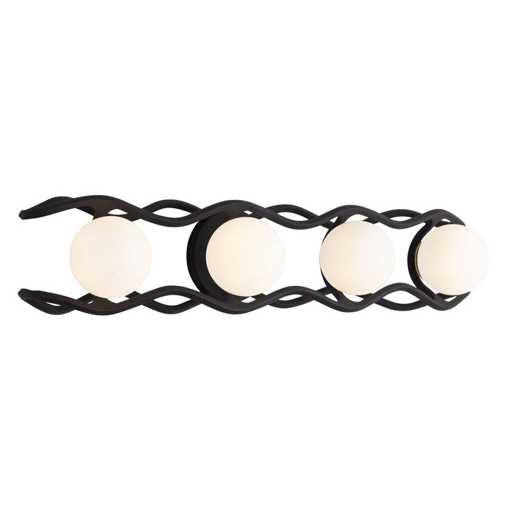 Varaluz Black Betty 374B04CBFG Bath Vanity Light 29 in. wide - Carbon/French Gold