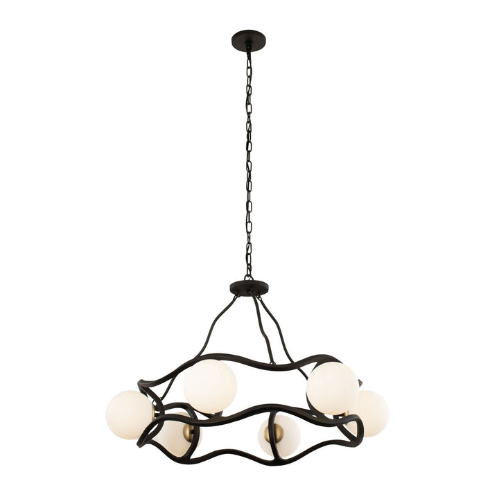 Varaluz Black Betty 374C06CBFG Chandelier Light - Carbon/French Gold