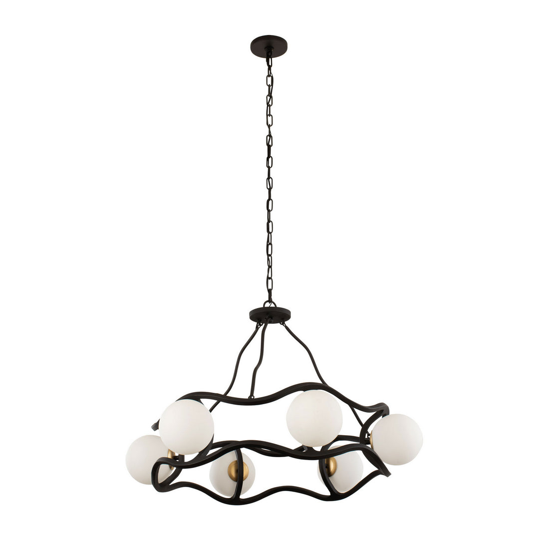 Varaluz Black Betty 374C06CBFG Chandelier Light - Carbon/French Gold