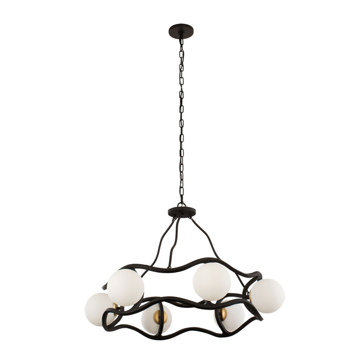 Varaluz Black Betty 374C06CBFG Chandelier Light - Carbon/French Gold