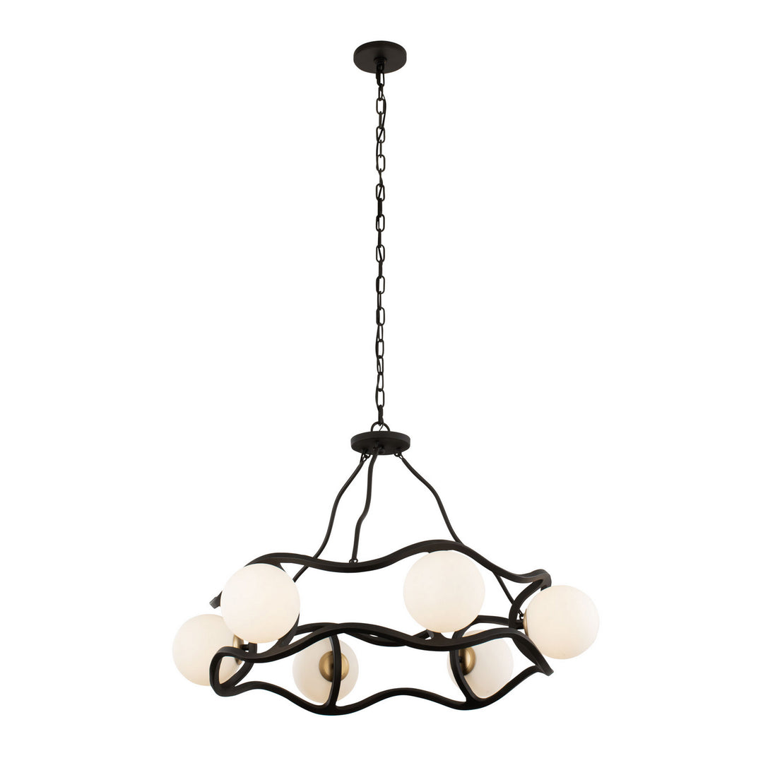 Varaluz Black Betty 374C06CBFG Chandelier Light - Carbon/French Gold