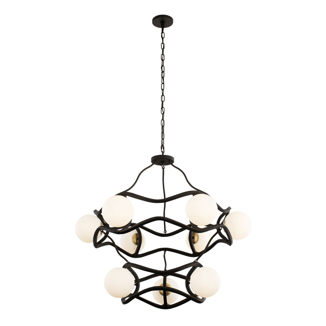 Varaluz Black Betty 374C09CBFG Chandelier Light - Carbon/French Gold