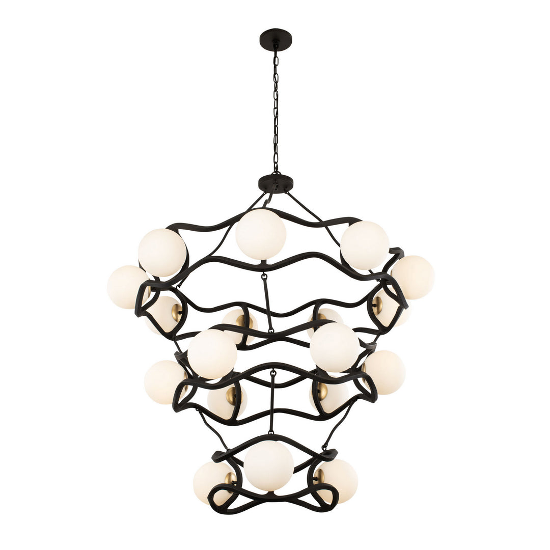 Varaluz Black Betty 374C18CBFG Chandelier Light - Carbon/French Gold