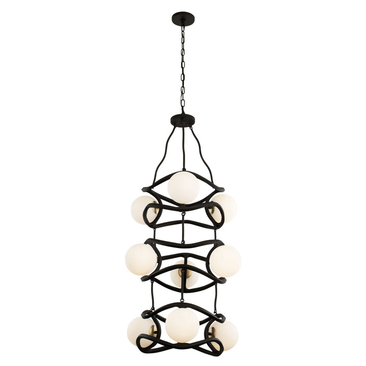 Varaluz Black Betty 374F09CBFG Chandelier Light - Carbon/French Gold