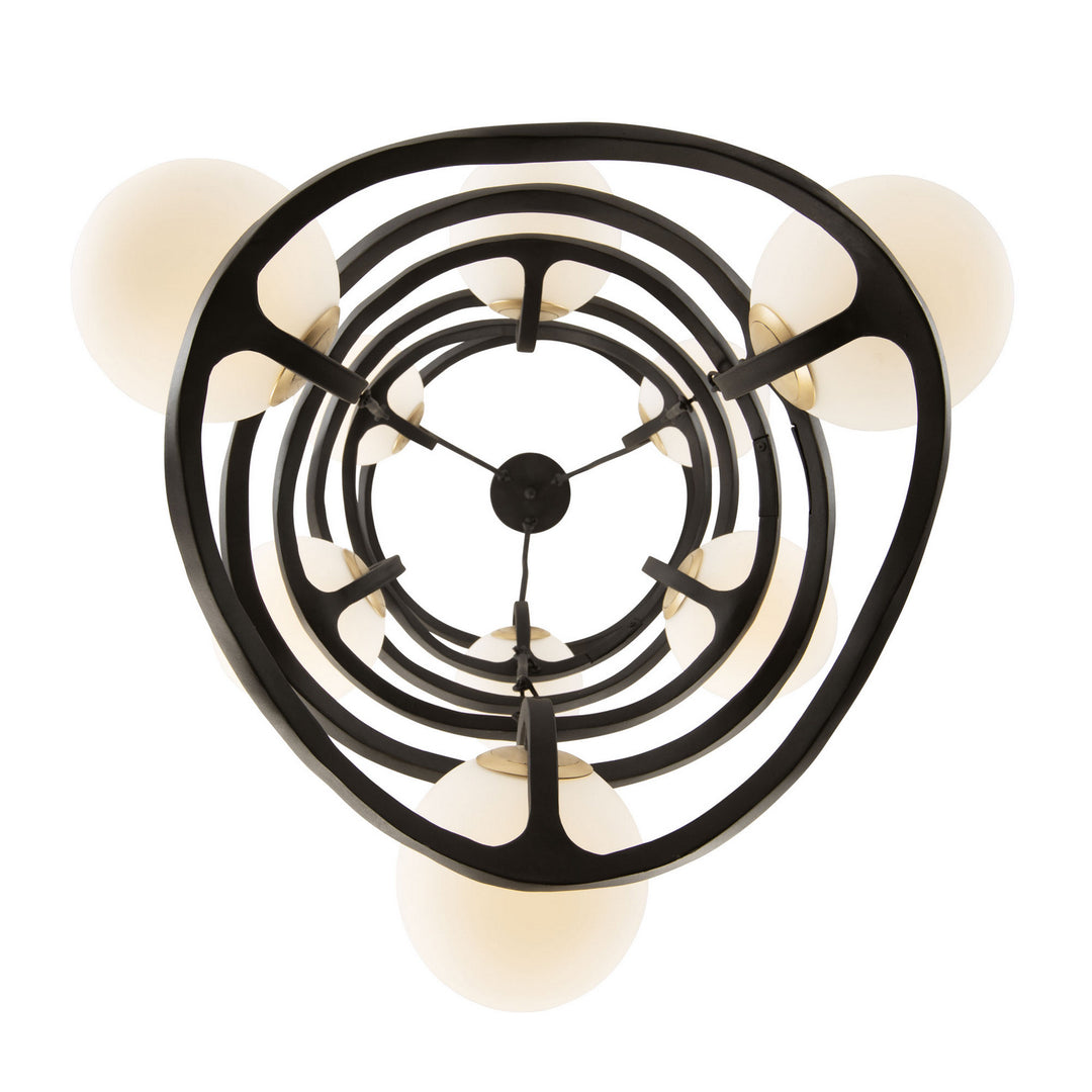 Varaluz Black Betty 374F09CBFG Chandelier Light - Carbon/French Gold