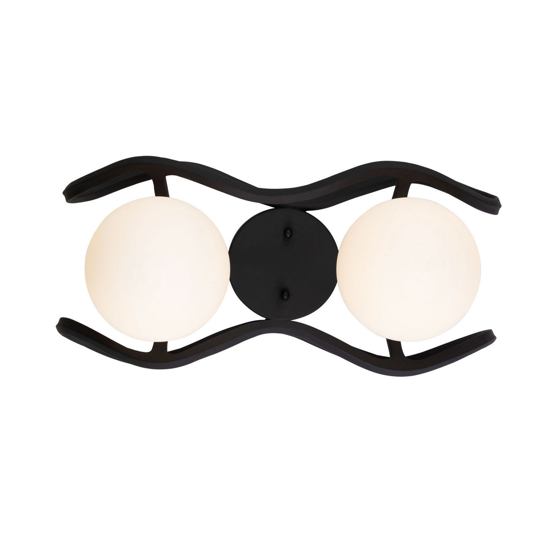 Varaluz Black Betty 374W02CBFG Wall Sconce Light - Carbon/French Gold