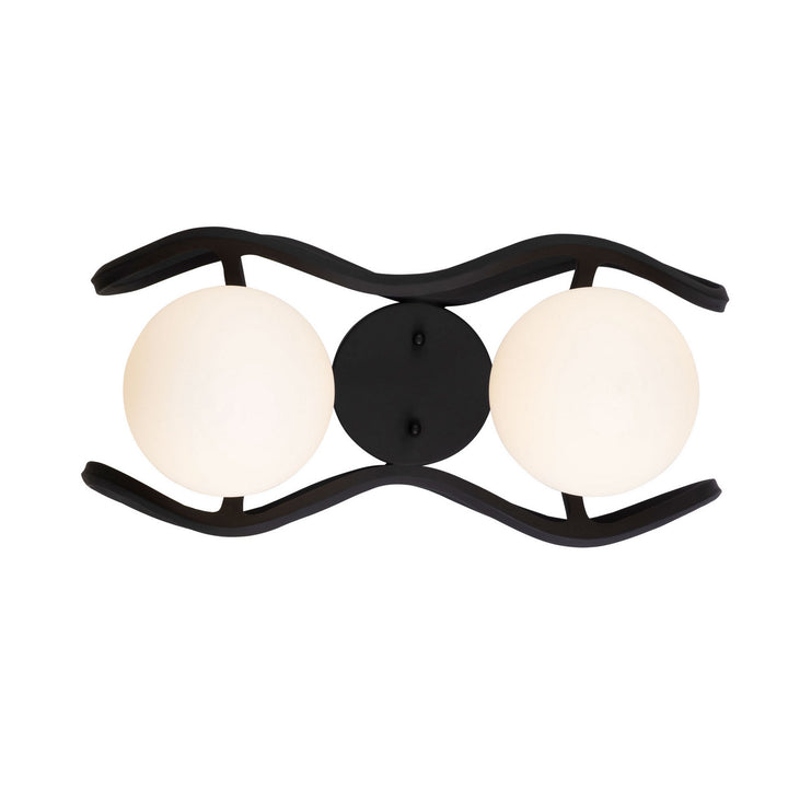 Varaluz Black Betty 374W02CBFG Wall Sconce Light - Carbon/French Gold