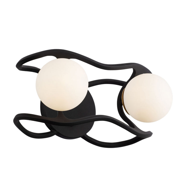 Varaluz Black Betty 374W02CBFG Wall Sconce Light - Carbon/French Gold