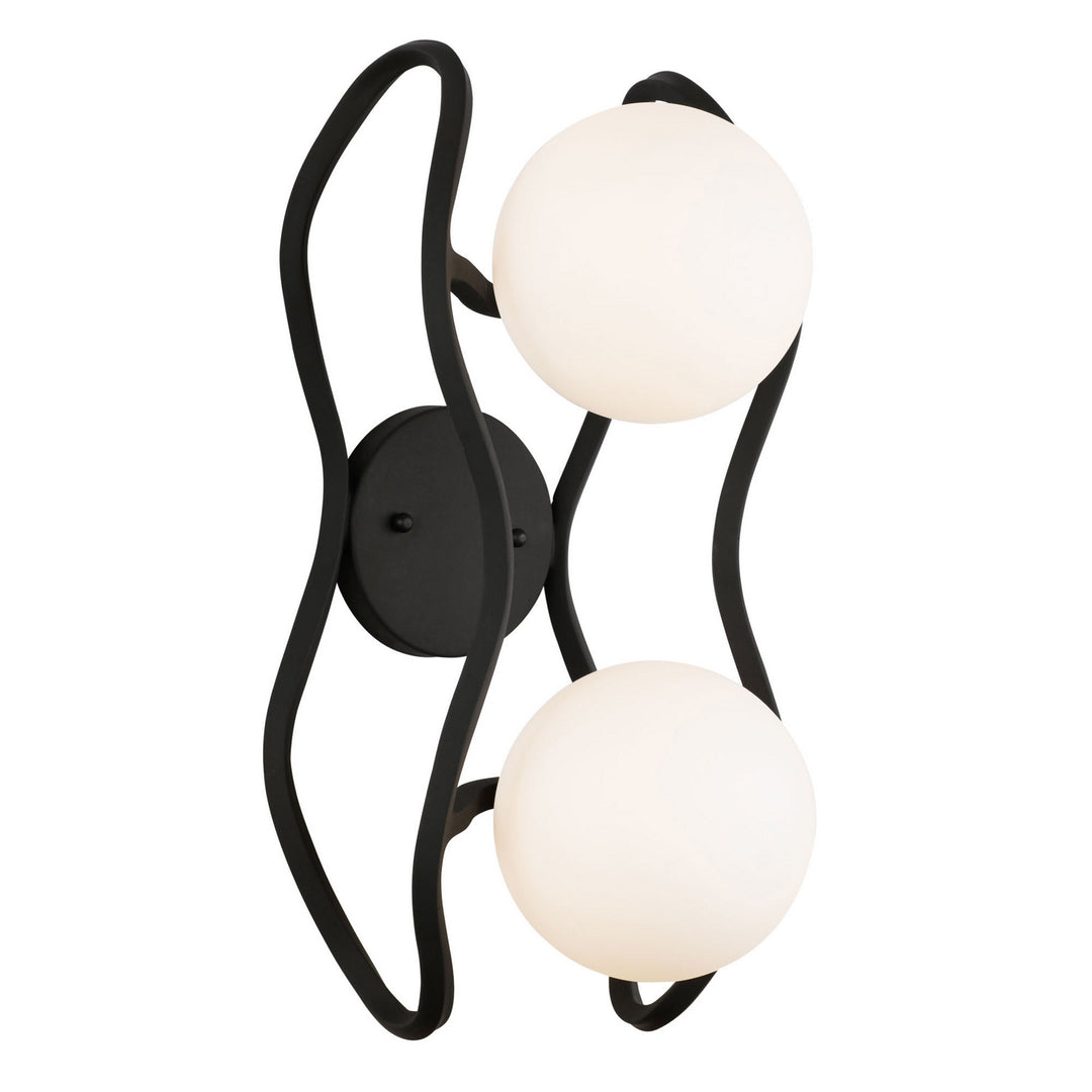Varaluz Black Betty 374W02CBFG Wall Sconce Light - Carbon/French Gold