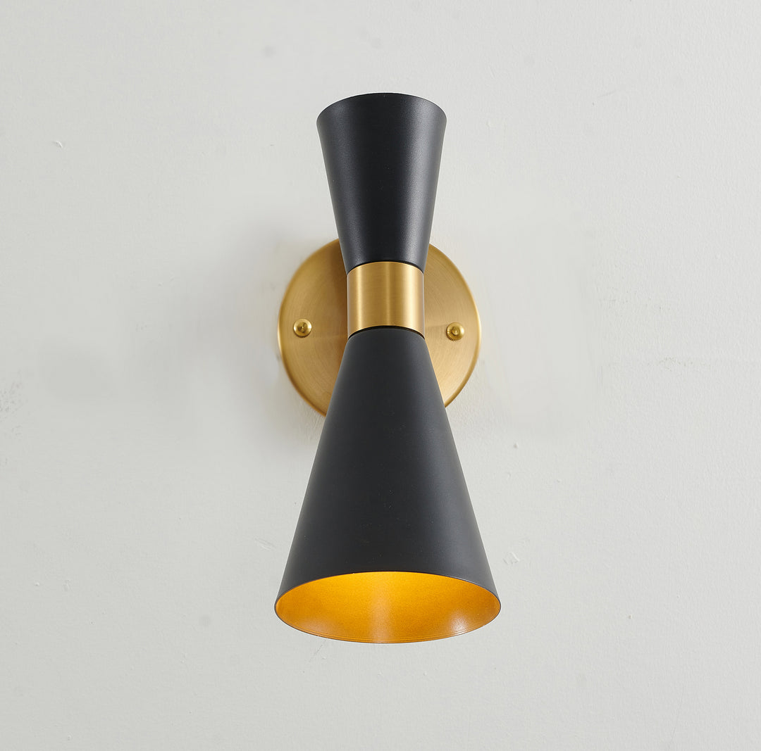 Bethel International DU173W11G Wall Sconce Light - Black And Gold