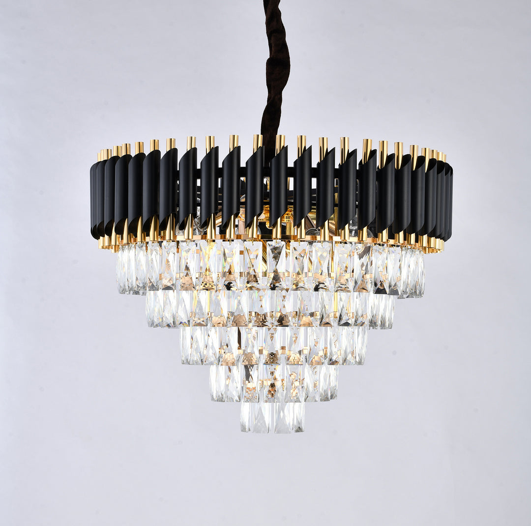Bethel International GL410C20B Chandelier Light - Black & Gold