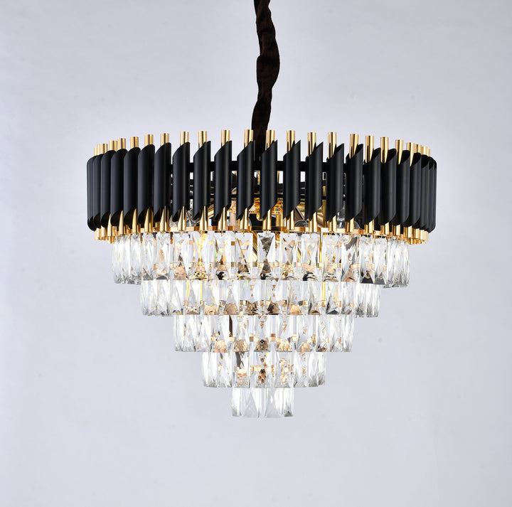 Bethel International GL410C20B Chandelier Light - Black & Gold